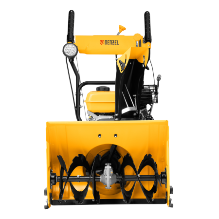 Гибридная снегоуборочная машина DENZEL с функц. подметания SWB-800, 212 сс, руч. старт, 2 насадки