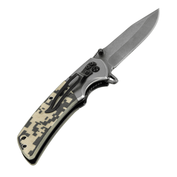 Нож складной DENZEL многоцелевой, системы Liner-Lock, с накладкой G10 на классической рукоятке