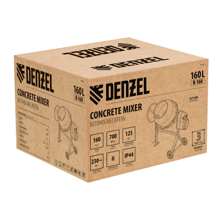 Бетоносмеситель DENZEL B-160, 700 Вт, 160 л