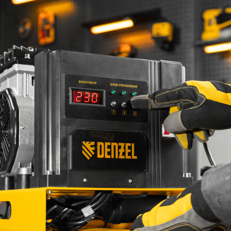 Компрессор безмасляный, малошумный DENZEL DLS 3300/100, 3300 Вт,3x1100, 100 л, 570 л/мин ,блок управления