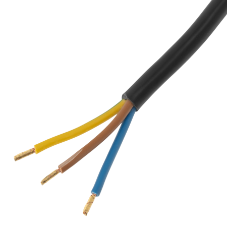 Шнур сетевой Energy Series DENZEL, ПВС, 1,5 м, 3 x 1,5 мм, с неразборной вилкой, черный