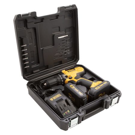 Аккумуляторная дрель-шуруповерт DENZEL CDL-IB-18-02, 18 В, Li-Ion, 2 x 1.5 Ач