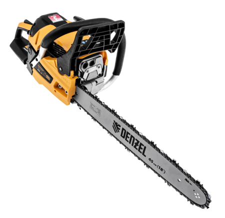 Пила цепная бензиновая DENZEL DS-5218, шина 45 см, 52 см3, 3 л.с, шаг 0,325, 72 звена