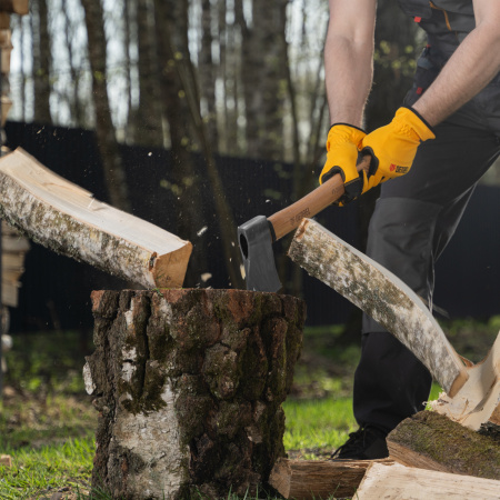 Топор кованый DENZEL 900 г, американский тип, буковая рукоятка, 430мм, EFP 21887