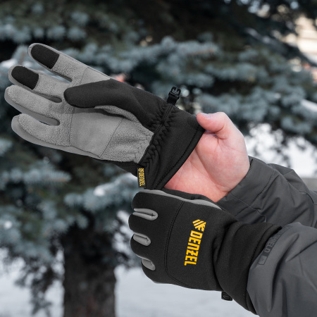 Перчатки универсальные DENZEL, искусственный мех, работа с сенсорным экраном, размер 8