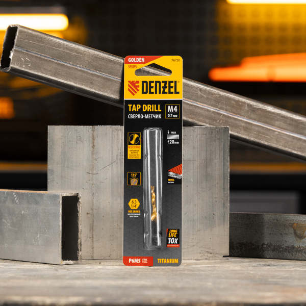 Сверло-метчик DENZEL М4 х 0,7 мм, Р6М5