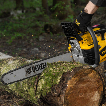 Пила цепная бензиновая DENZEL DS-5218, шина 45 см, 52 см3, 3 л.с, шаг 0,325, 72 звена