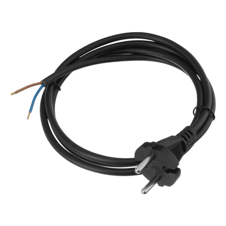 Шнур сетевой Energy Series DENZEL, ПВС, 1,5 м, 2 x 1 мм, с неразборной вилкой, черный