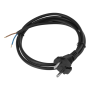Шнур сетевой Energy Series DENZEL, ПВС, 1,5 м, 2 x 1 мм, с неразборной вилкой, черный
