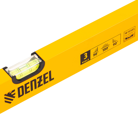 Уровень алюминиевый DENZEL 33684, 1200 мм, 3 глазка, фрезерованный
