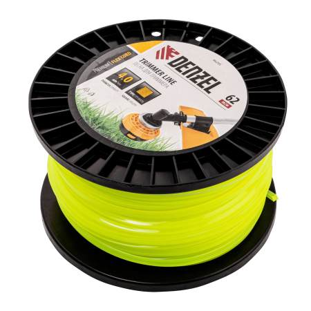 Леска для триммера DENZEL 96295 квадрат, 4,0мм х 62м, на DIN катушке FLEX CORD