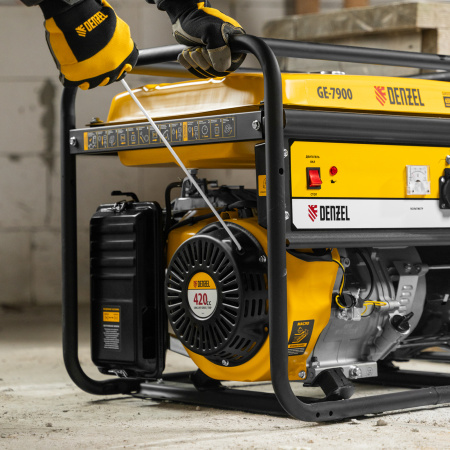 Генератор бензиновый DENZEL GE 7900, 6.5 кВт, 220 В/50 Гц, 25 л, ручной старт