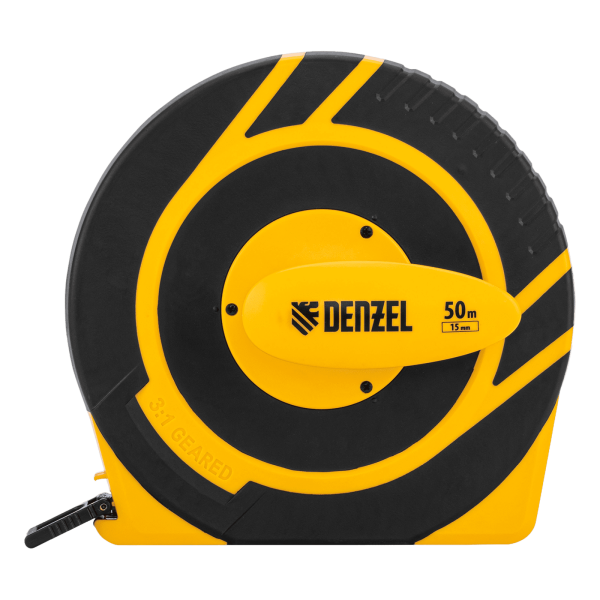 Рулетка геодезическая DENZEL 50 м х 15 мм, закрытый корпус, фиберглассовая лента