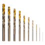 Набор сверл по металлу DENZEL, 1-10 мм, Р6М5К8-TiN, Golden Tip, 10 шт
