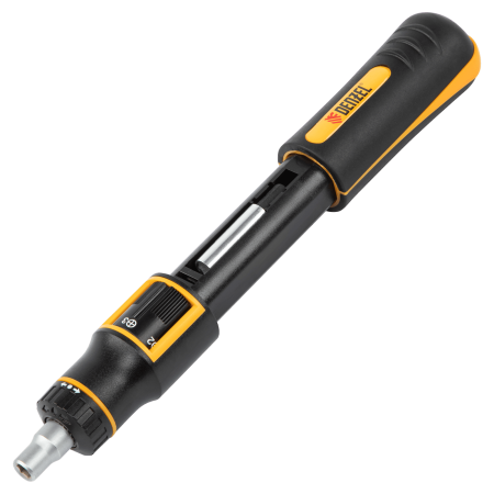 Отвертка реверсивная с револьверным механизмом DENZEL 11 шт, сталь S2