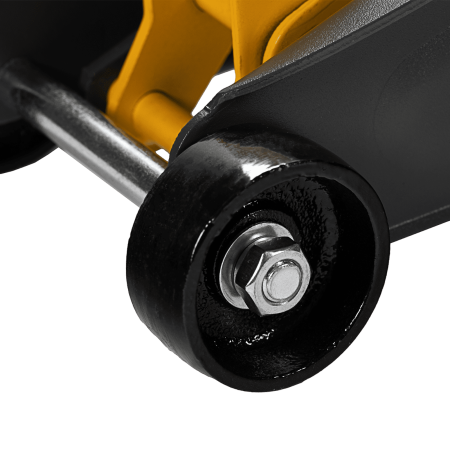 Домкрат гидравлический DENZEL подкатной с фиксатором, 2,8 т, 135-385 мм, в кейсе