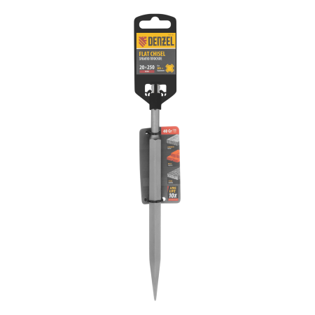 Зубило DENZEL, 14 х 20 х 250 мм, 40Cr, SDS PLUS