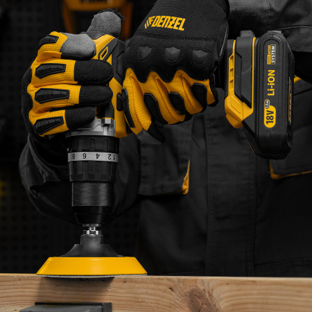 Тарелка опорная для дрели и УШМ DENZEL с липучкой, 115 мм, мягкая, с адаптером c М14 на d8