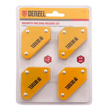Набор для сварочных работ DENZEL 97555, 4 магнитных фиксаторов