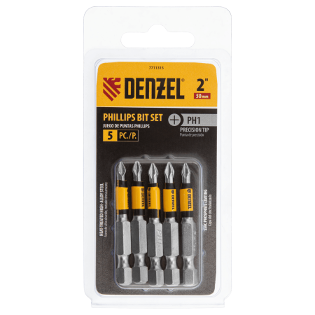 Набор бит DENZEL PH1x50, 5 шт.