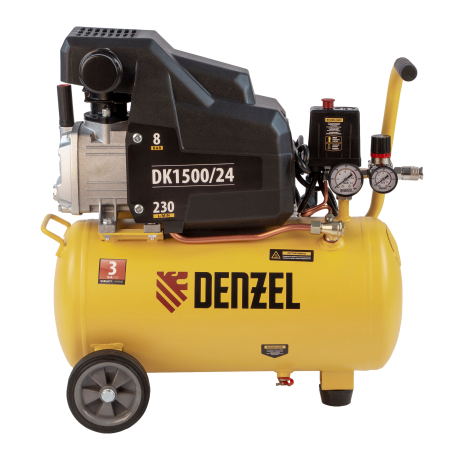 Компрессор воздушный DENZEL X-PRO DK1500/24, 1.5 кВт, 230 л/мин, 24 л
