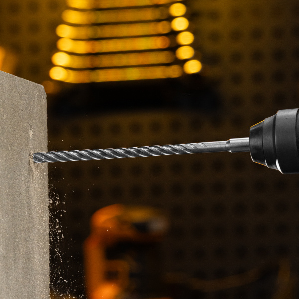 Бур по бетону DENZEL, цельная крестовая пластина, 10x265 мм, SDS PLUS