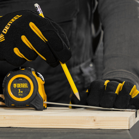 Рулетка DENZEL 3м х 16мм, обрезиненный корпус, автоматическая фиксация