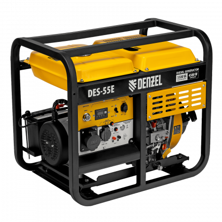 Генератор дизельный DENZEL DES-55E, 5,5 кВт, 230 В, 11 л, электростартер