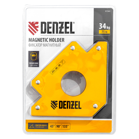 Фиксатор магнитный DENZEL для сварочных работ усилие 75 LB