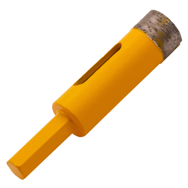 Сверло алмазное по керамограниту DENZEL 72677, 16 мм, мокрая резка, трехгранный хвостовик