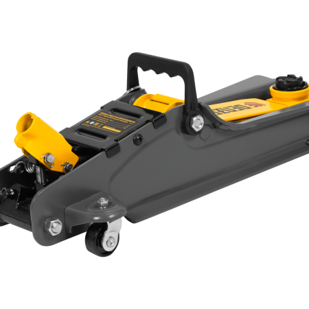 Домкрат гидравлический подкатной с фиксатором DENZEL 2,5 т, 85-385 мм