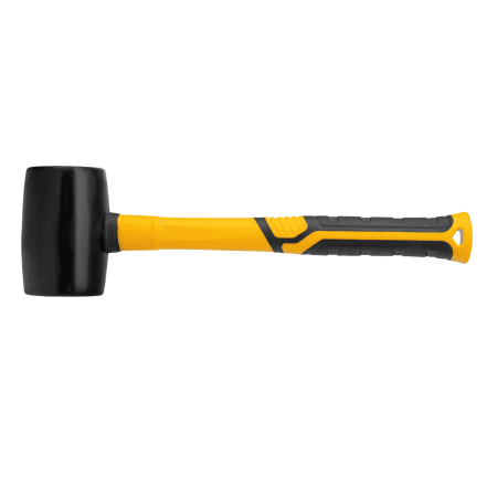 Киянка резиновая DENZEL 450 г, черная, фибергласовая рукоятка c TPR покрытием