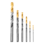 Набор сверл по металлу DENZEL, 2-8мм, Р6М5К8-TiN, Golden Tip, 6 шт