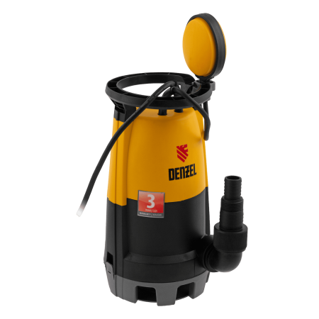 Дренажный насос DENZEL DP600S для чистой и грязной воды, 600 Вт, напор 7 м, 13000 л/ч