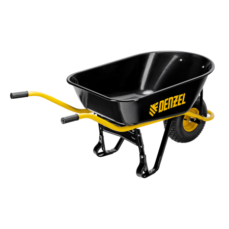 Тачка строительная DENZEL, усиленная, объем 130 л, 230 кг, колесо 15х6.00-6