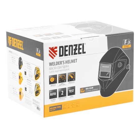 Щиток защитный лицевой DENZEL (маска сварщика) F6, см. окно 93х43, Real Color, DIN4/5-8/9-13