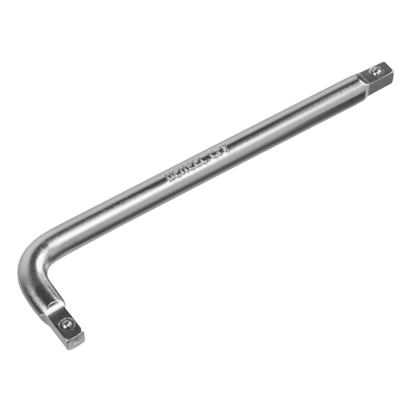 Вороток Г-образный DENZEL 150*40 мм, квадрат 1/4", CrV, матовый хром