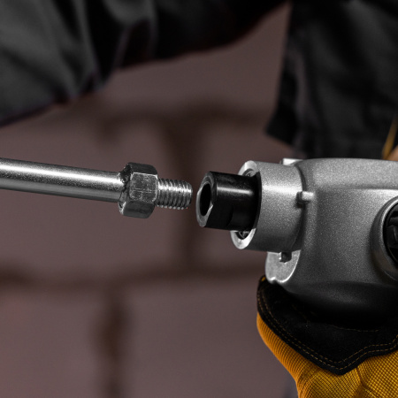 Миксер строительный DENZEL EM-1-1220, 1220 Вт, 0-480/0-800 об/мин