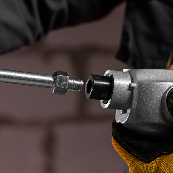 Миксер строительный DENZEL EM-1-1220, 1220 Вт, 0-480/0-800 об/мин