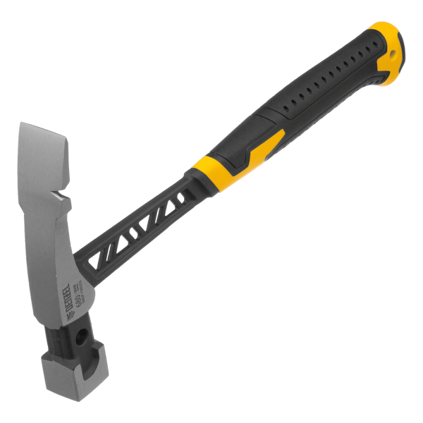 Молоток каменщика DENZEL 680 г, цельнокованый, двухкомпонентная обрезиненная рукоятка