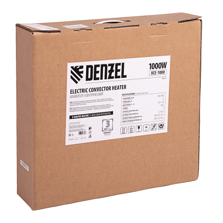 Конвектор электрический DENZEL XCE-1000, 230 В, 1000 Вт, X-образный нагреватель