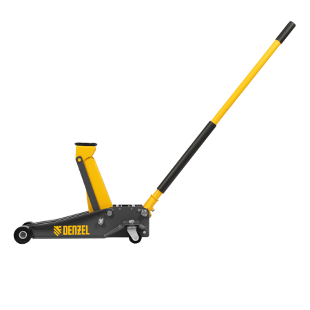 Домкрат гидравлический подкатной DENZEL 3 т, 125-470 мм, быстрый подъем, проф.