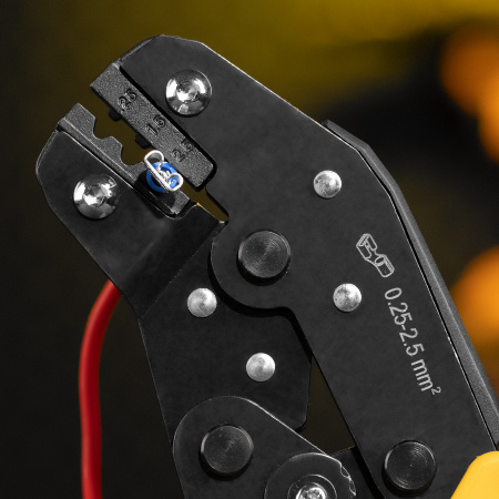 Клещи для обжима неизолированных наконечников DENZEL НК и НВ, разъемов РП, 0,25 - 2,5 мм2