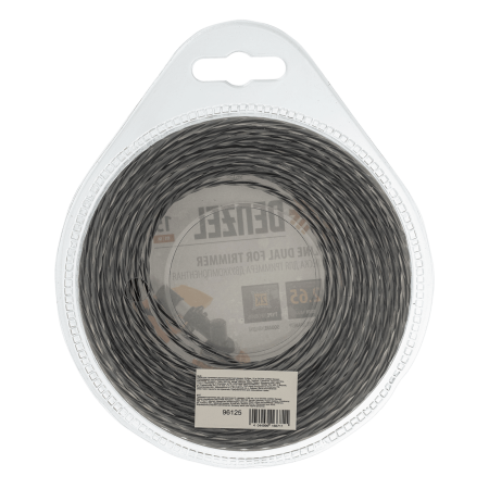 Леска для триммера DENZEL Flex Сord 96125, 2.65 мм x 15 м, двухкомпонентная, квадратная