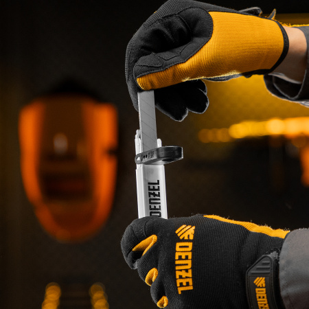 Лезвия DENZEL 18 мм, сталь SK5 - 0,5 мм, 10 штук