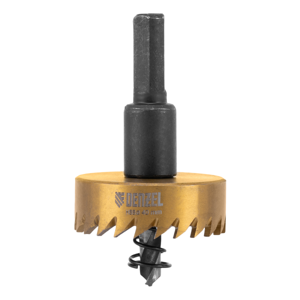 Коронка по металлу DENZEL 724112, 40 мм, HSS, нитридтитановое покрытие