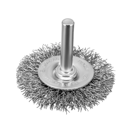 Набор щеток для дрели DENZEL, 1 Плоская 50мм, 2 Чашки 25-50мм, шпилька, нерж. вит. проволока