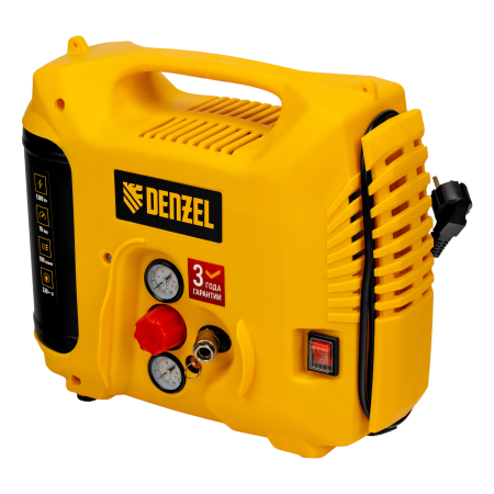 Компрессор воздушный DENZEL DL1300, 10 бар, 1,3 кВт 180 л/мин 5 л, с набором аксессуаров