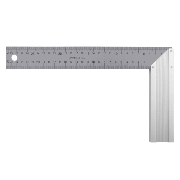 Угольник DENZEL 32397 300 мм, нержавеющая сталь, градуировка, алюминиевое основание