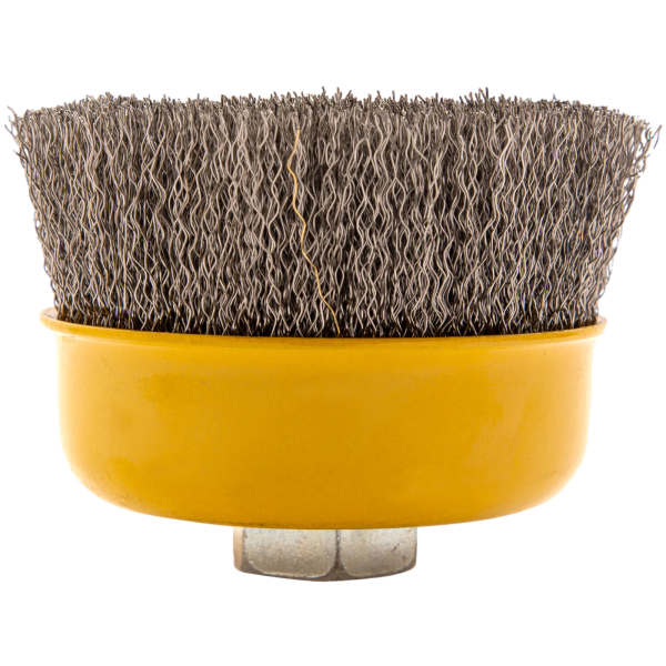 Щетка для УШМ DENZEL 746053, 100 мм, «чашка», витая нержавеющая проволока 0.3 мм, М14